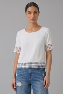 White Open Back Short Sleeve Top 