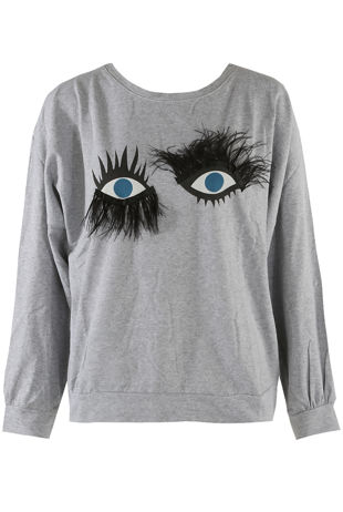 Grey Eye Lash Jumper