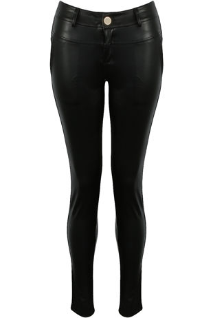 Black Matte Soft PU Pants