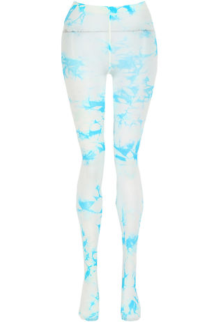 Mint Tie Dye Print High Waisted Tights