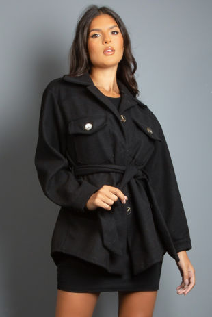 Black Belted Shacket