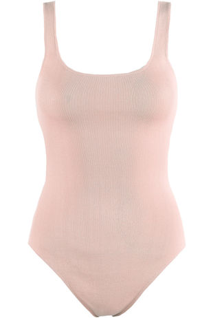 Pink Ribbed Thong Bodysuit-Copy