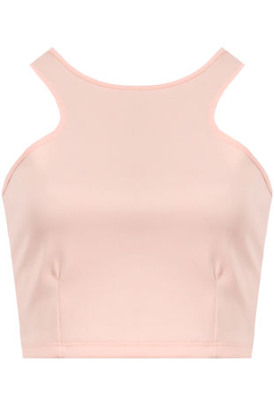 Rose Racer Neck Crop Tops