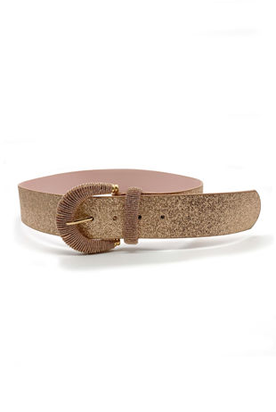 Rose Chunky Metallic Glitter Belt 