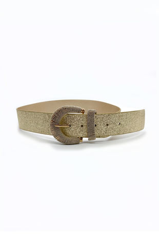 Gold Chunky Metallic Glitter Belt 