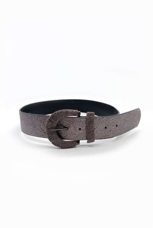 Gun Metal Chunky Metallic Glitter Belt