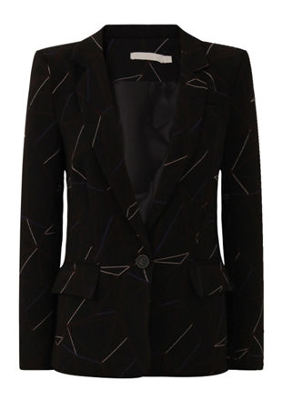 Black Web Print Tailored Blazer