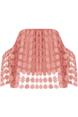 Crochet Overlay Off the Shoulder Crop Tops