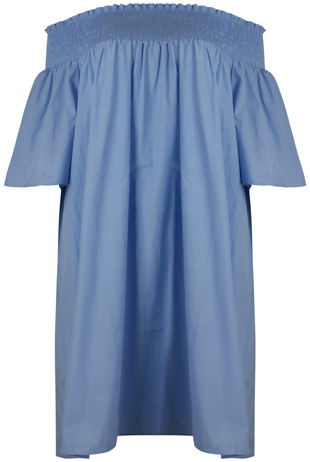 Sky Elasticated Off The Shoulder Mini Dress