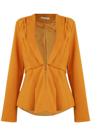 Mustard Peplum Hook Up Blazer