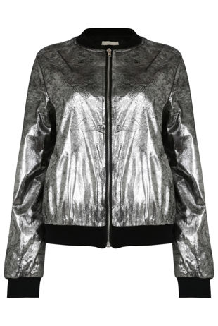 Silver Foil Bomber Jacket