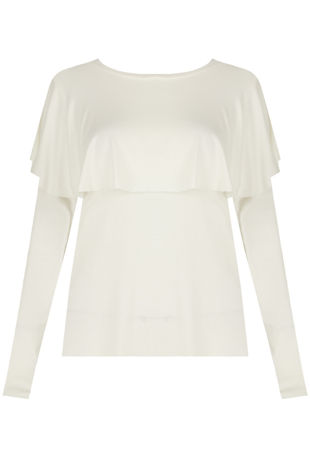 White Layered Long Sleeve Top