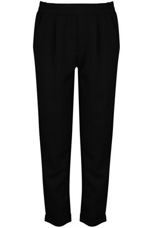 Black Cropped Tailored Trousers