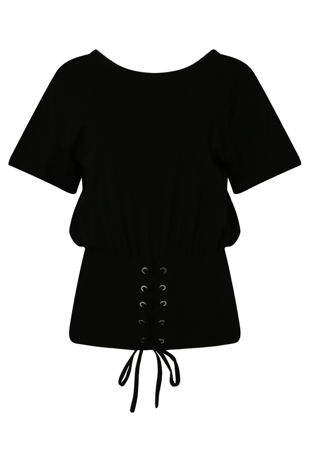Black Lace Up Corset Tees