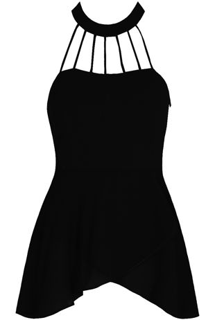 Cross Over Front Cut Out Top in Black