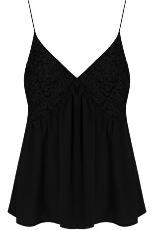 Black Petal Crochet Sleeveless Tops