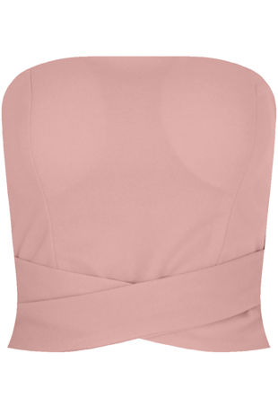 Wrap Around Bandeau Crop Top In Lilac-Copy