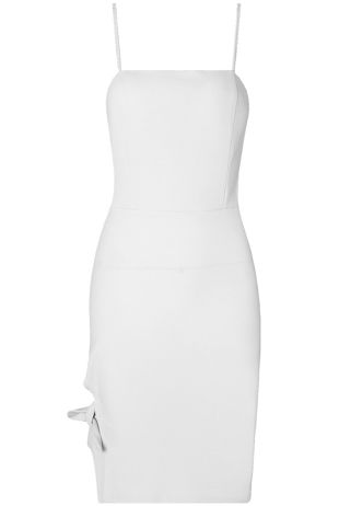 White Side Hem Knotted Bodycon Dress