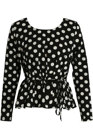 Black Polka Dot Blouse