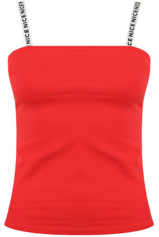 Red Printed Straps Cami