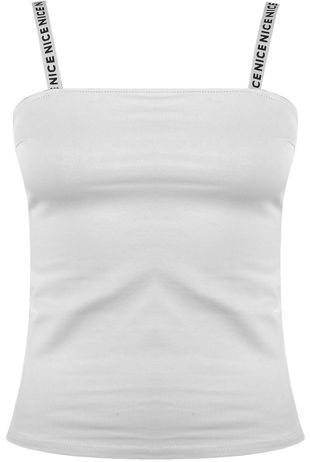 White Printed Straps Cami