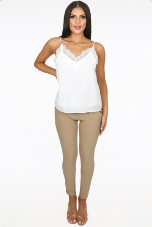 Lace Scallop Cami White
