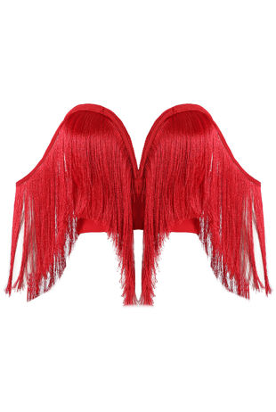 Red Fringe Bandeau Tube Top