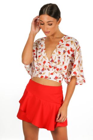 Royal Blue Tailored Flowing Asymmetric Skort