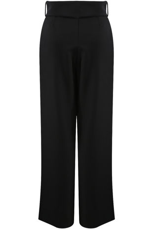 O Ring Belted Tailored Black Trousers 