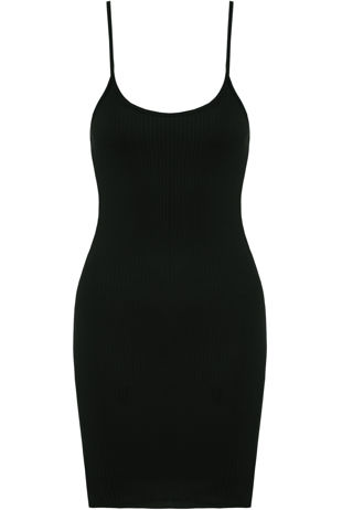 Dark Green Ribbed Jersey Cami Dress