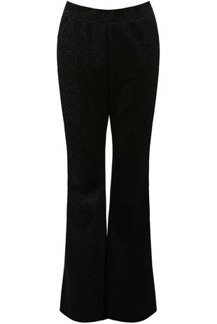 Black Lurex Glitter Flare Trousers