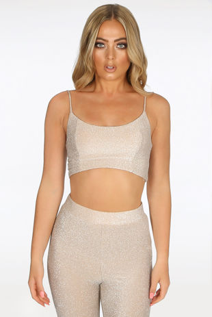 Beige Lurex Bralet