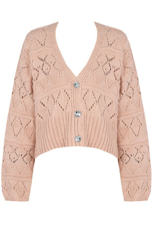 Rose Cropped Oversized Cardigan