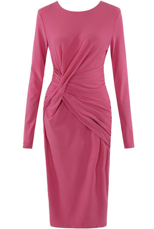 Rose Ruched Midi Dress