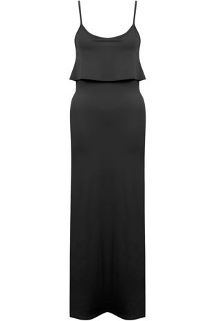  Black Block Coloured Layered Maxi Dress-Copy