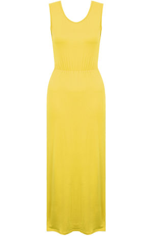 Yellow Soft Feel Elasticated Waist Maxi Dress