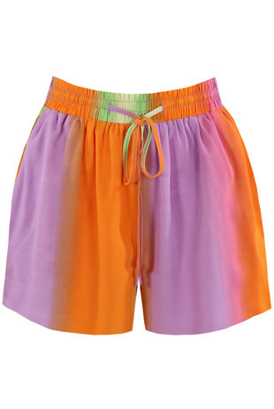 Orange Ombre Elasticated Waist Shorts
