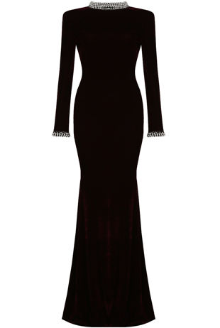 Pearl Velvet Long Sleeve Maxi Dress - mix pack