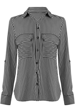Vertical Striped Pocket Shirt