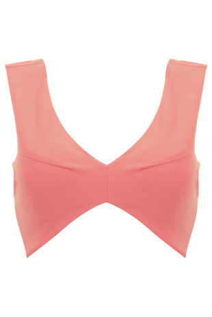 Pink Zip Fastening Sleeveless Crop Top