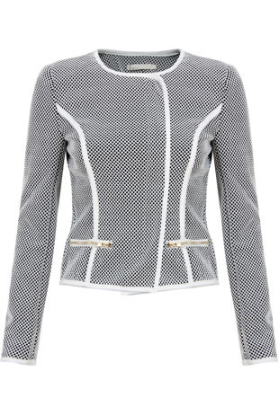 White Mesh Lined Smart Black Jacket