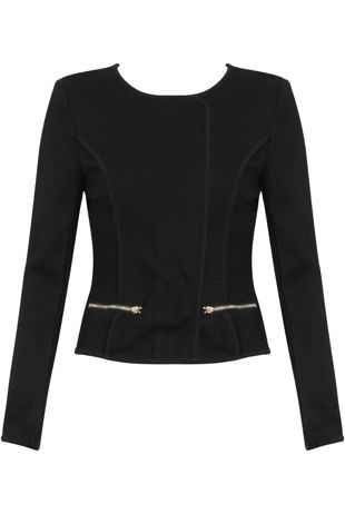 Black Mesh Lined Smart Black Jacket