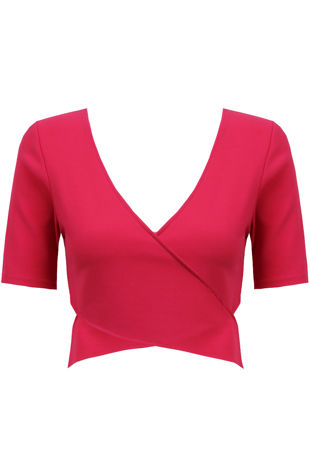 Fuschia Cross Over Side Cut Out Top