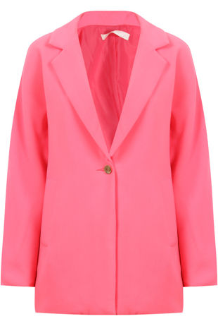 Pink Long Sleeve Easy Fit Coat