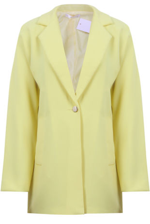 Yellow Long Sleeve Easy Fit Coat