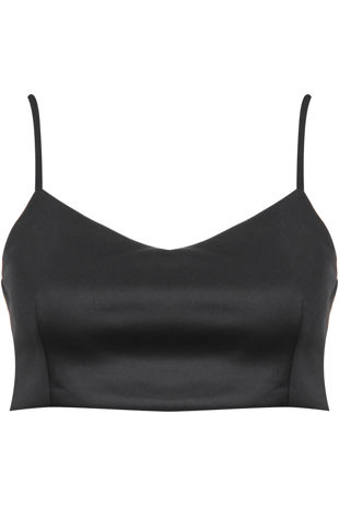 Black Straps Pattern Chiffon Top