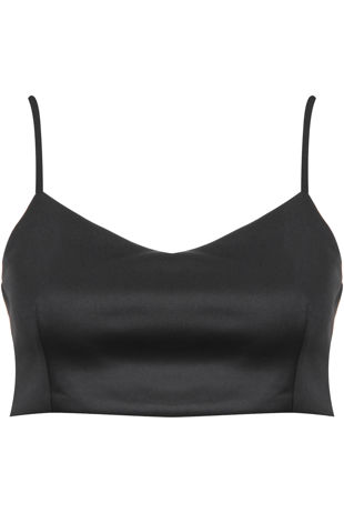 Black Straps Pattern Chiffon Top 