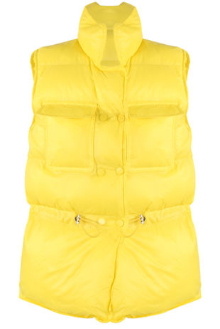 Yellow Pocket Front Quilted Gilet 
