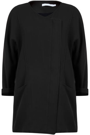 Black 3/4 Sleeve Ovoid Coat