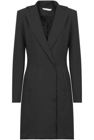 Black Double Breast Long Coat